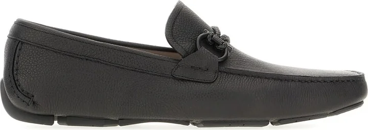 Black Leather Front Loafers