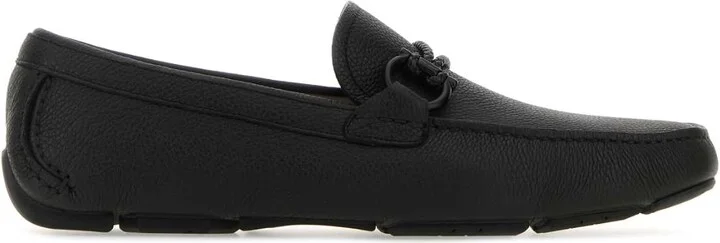 Black Leather Front Loafers