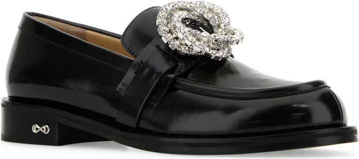 Black Leather Galaxy Loafers - Image 2