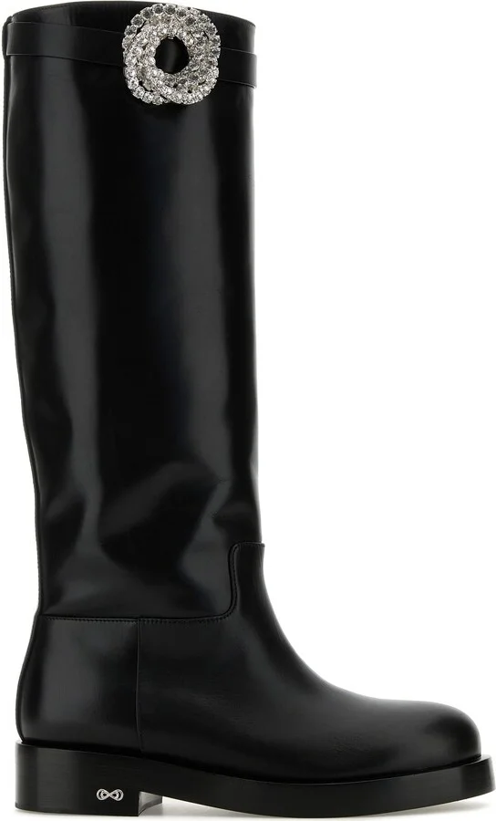 Black leather Galaxy Riding boots