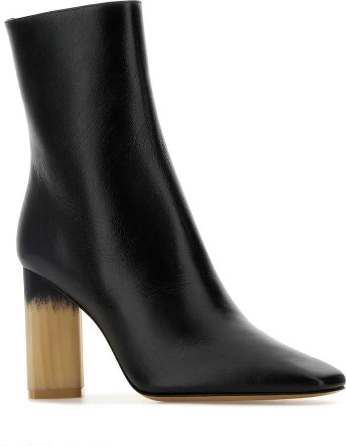 Black Leather Georgia Ankle Boots - Image 2