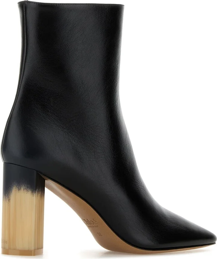 Black Leather Georgia Ankle Boots - Image 3