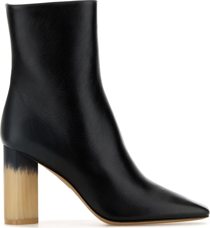 Black Leather Georgia Ankle Boots