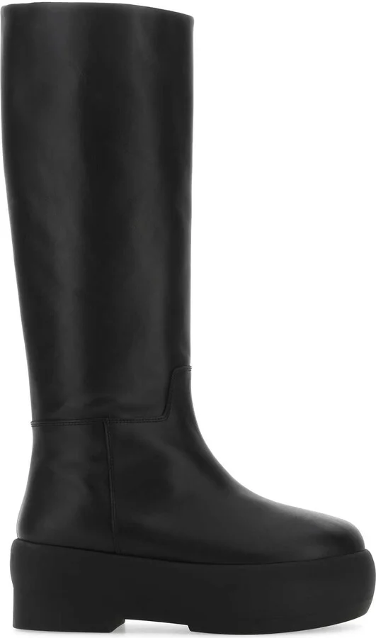 Black Leather Gia 16 Boots