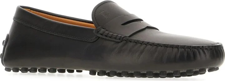 Black Leather Gommino Loafers - Image 2