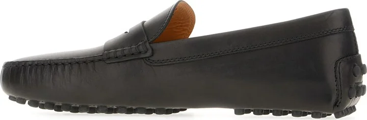 Black Leather Gommino Loafers - Image 3