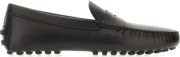 Black Leather Gommino Loafers