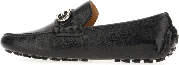 Black Leather Grazioso Loafers - Image 3