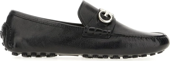 Black Leather Grazioso Loafers