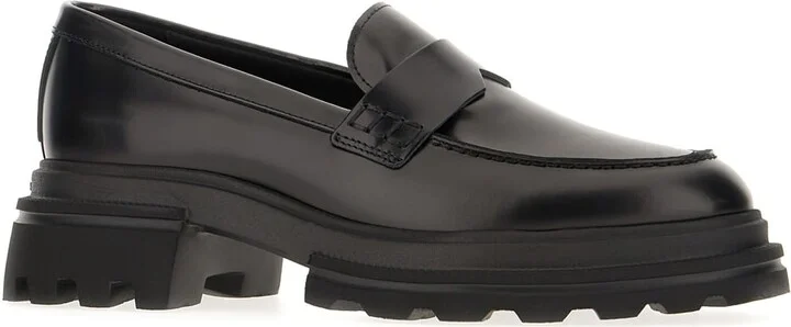 Black Leather H674 Loafers - Image 2