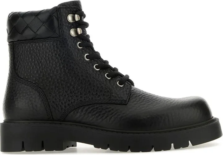 Black Leather Haddock Ankle Boots