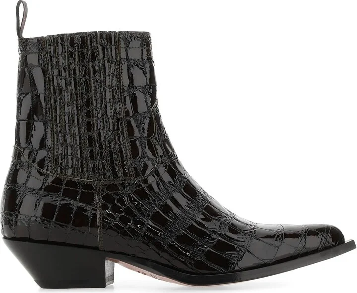 Black leather Hidalgo ankle boots