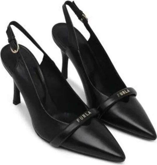Black Leather High Women's Heel - Image 3