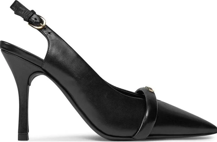 Black Leather High Women's Heel - Image 4