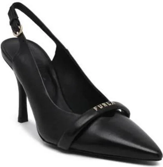 Black Leather High Women's Heel