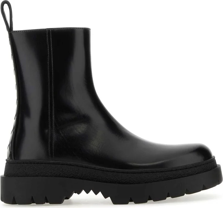 Black Leather Highway Ankle Boots