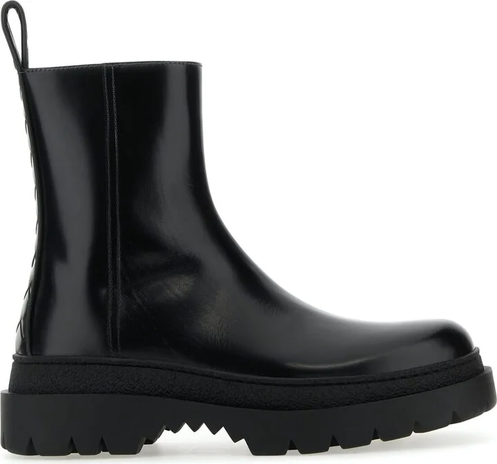 Black Leather Highway Ankle Boots