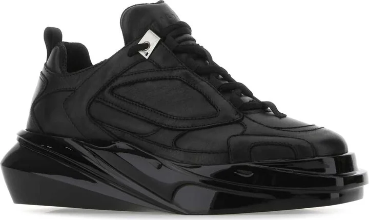 Black Leather Hiking Sneakers - Image 2