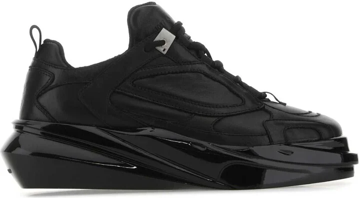 Black Leather Hiking Sneakers
