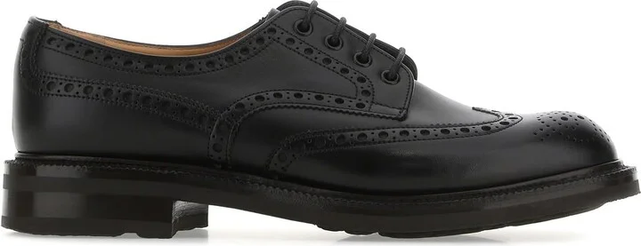 Black leather Horsham lace-up shoes