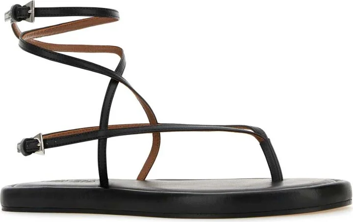 Black Leather Hydra Sandals - Image 2