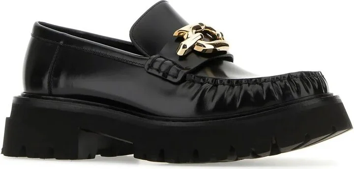 Black Leather Ingrid Loafers - Image 2