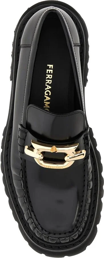 Black Leather Ingrid Loafers - Image 4