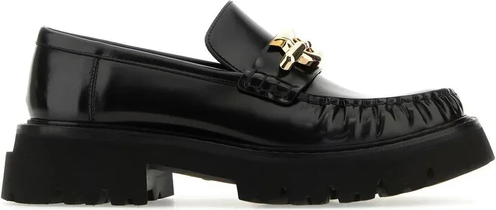 Black Leather Ingrid Loafers