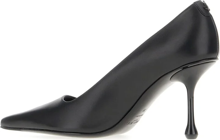 Black Leather Ixia Pumps - Image 3