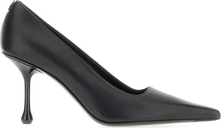 Black Leather Ixia Pumps