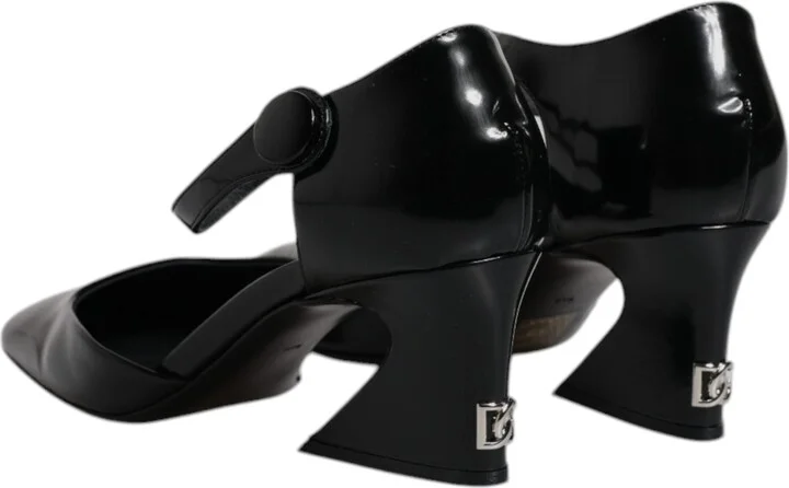 Black Leather Jackie Ankle Strap Sandals Women's Shoes (Pre-Owned) - Image 5