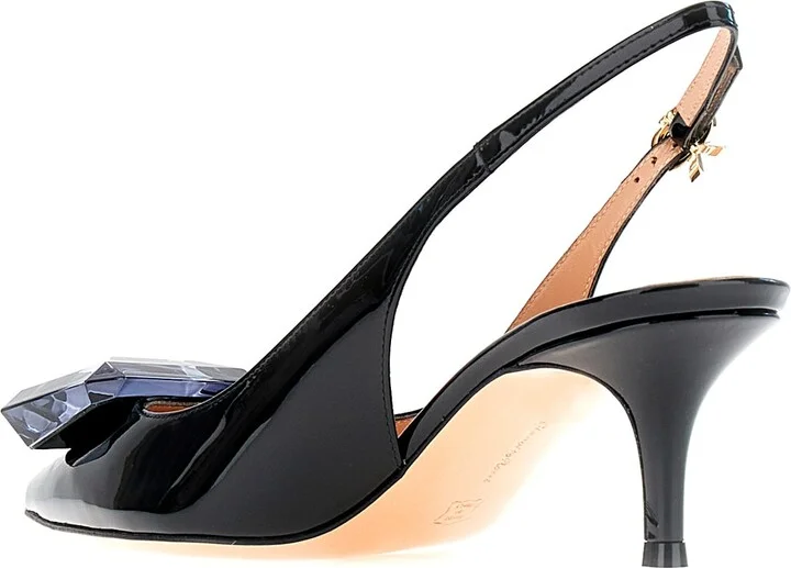 Black Leather Jaipur Pumps - Image 3