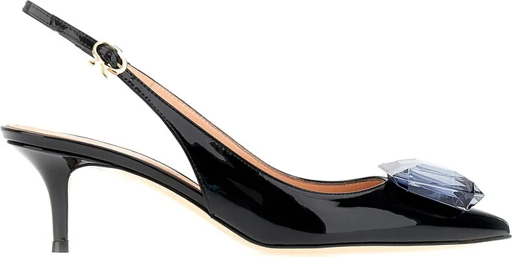 Black Leather Jaipur Pumps