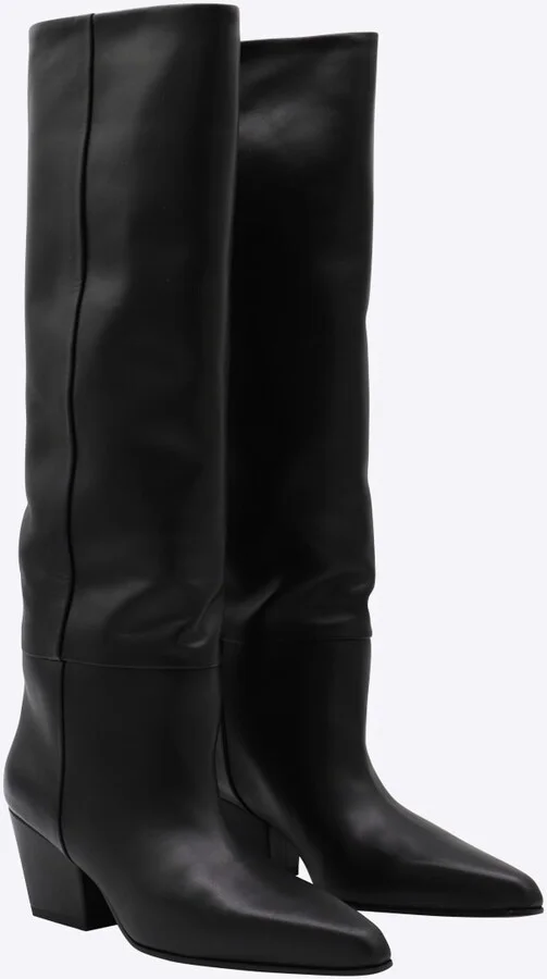 Black Leather Jane 60 Boots - Image 2