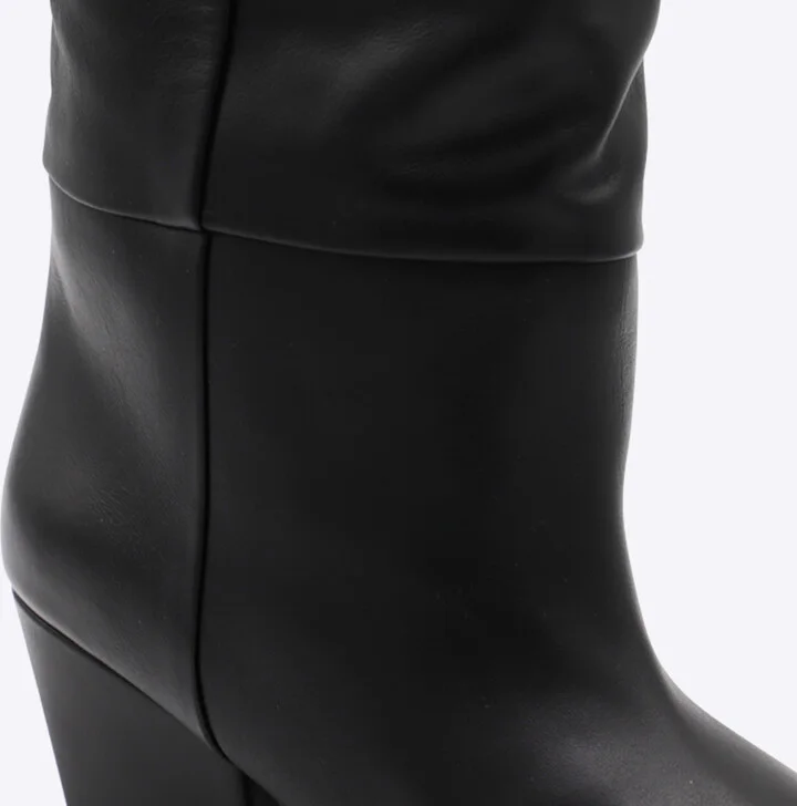 Black Leather Jane 60 Boots - Image 4