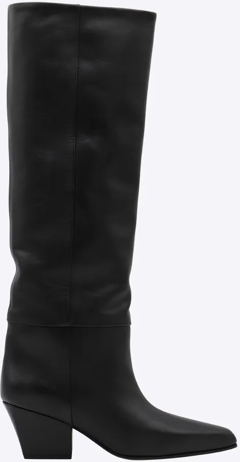Black Leather Jane 60 Boots