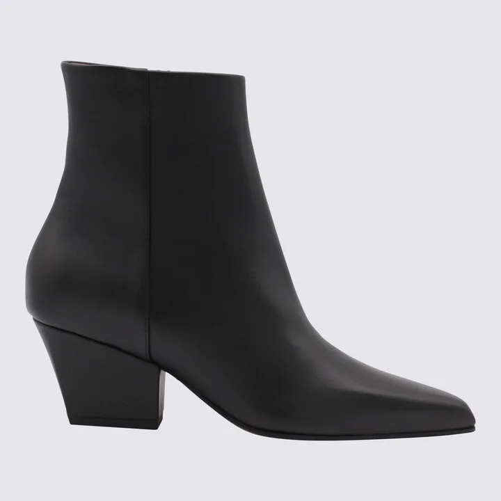 Black Leather Jane Boots