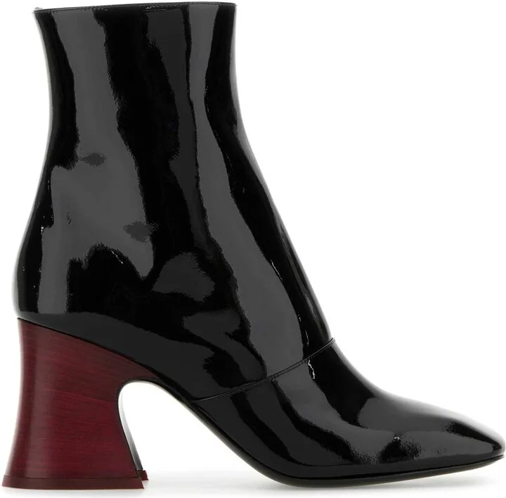 Black Leather Janis Ankle Boots
