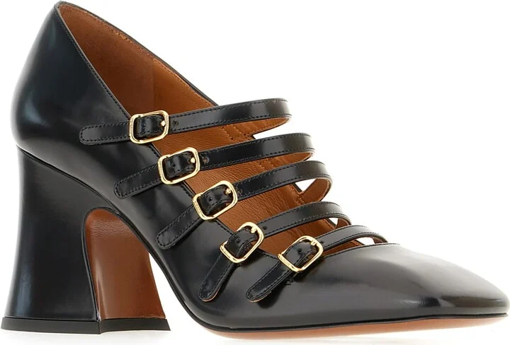 Black Leather Janis Pumps - Image 2