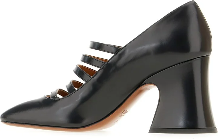 Black Leather Janis Pumps - Image 3