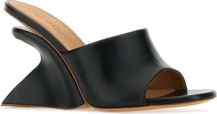 Black Leather Jug Mules - Image 2