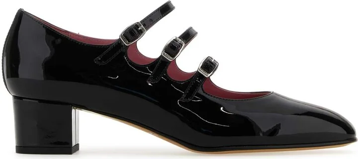 Black Leather Kina Pumps