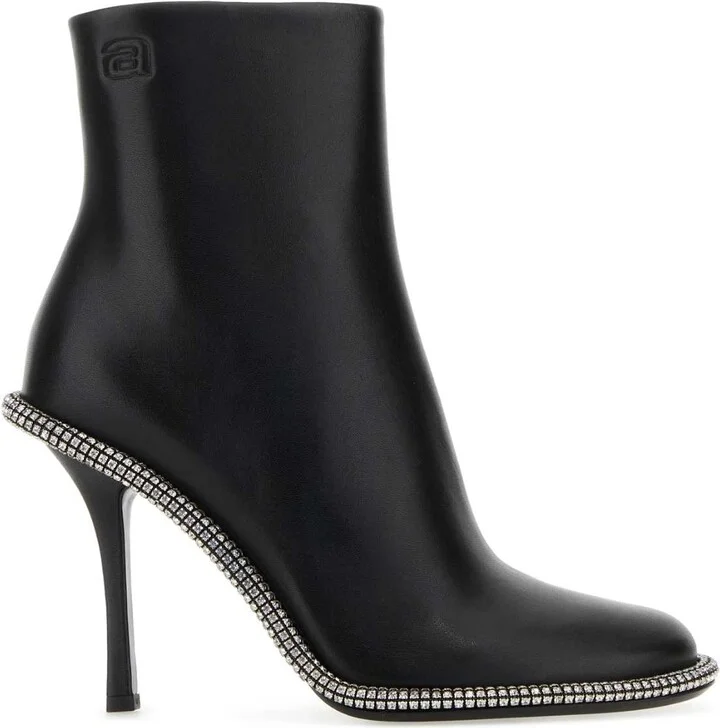 Black Leather Kira 105 Ankle Boots