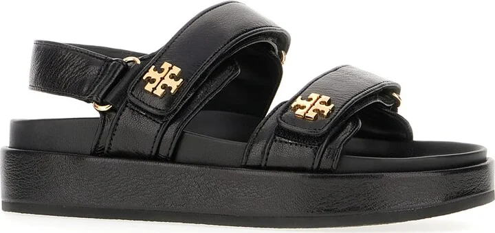 Black Leather Kira Sandals - Image 2