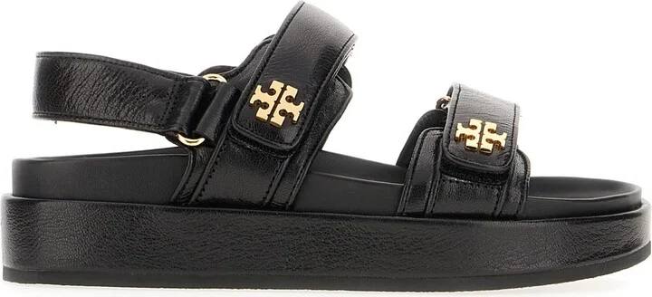 Black Leather Kira Sandals