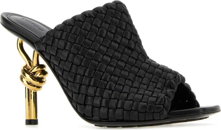 Black Leather Knot Mules - Image 2