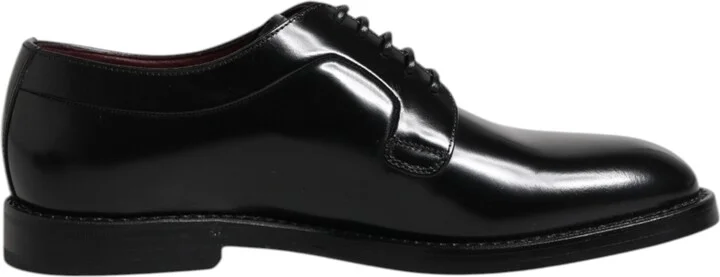 Black Leather Lace Up Derby Dress Formal Men's Shoes