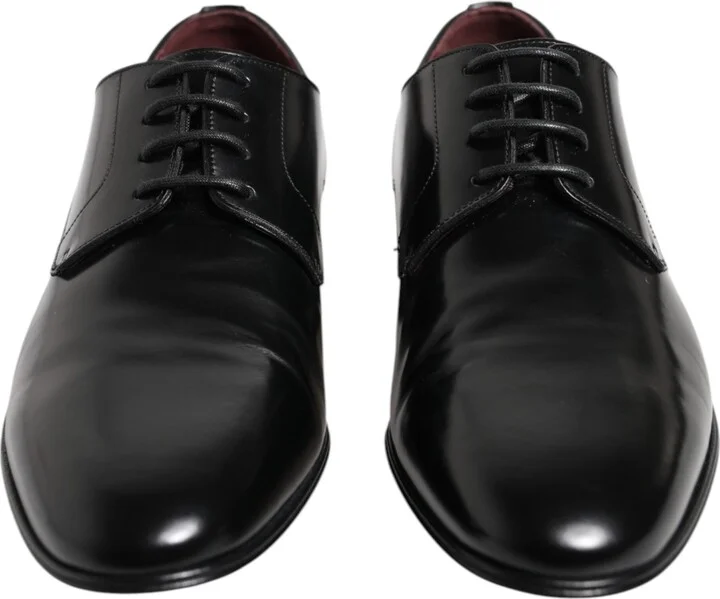 Black Leather Lace Up Derby Dress Formal Men's Shoes (Pre-Owned) - Image 2