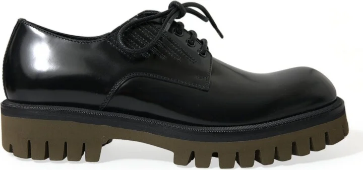 Black Leather Lace Up Derby Men Dress Men's Shoes