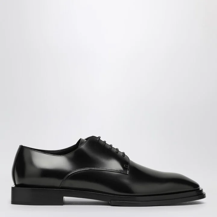 Black leather lace-up